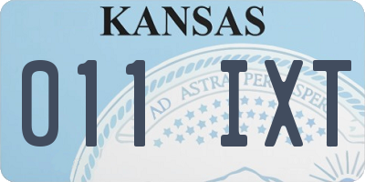 KS license plate 011IXT