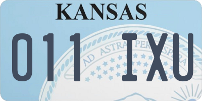 KS license plate 011IXU