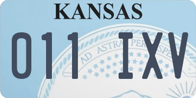 KS license plate 011IXV