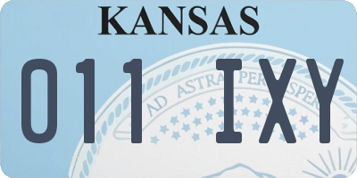KS license plate 011IXY