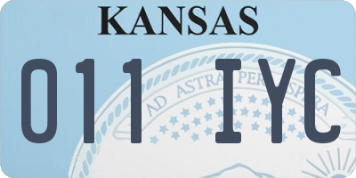 KS license plate 011IYC