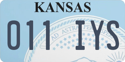 KS license plate 011IYS