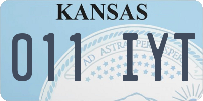KS license plate 011IYT