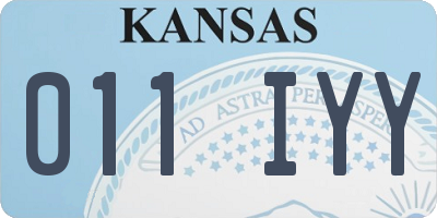 KS license plate 011IYY