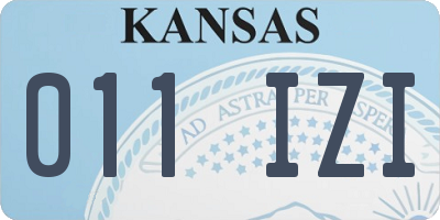 KS license plate 011IZI