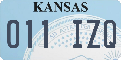 KS license plate 011IZQ