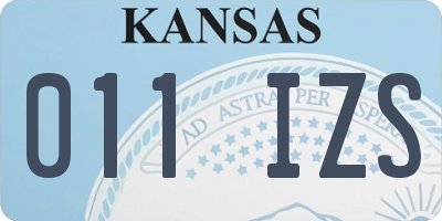 KS license plate 011IZS