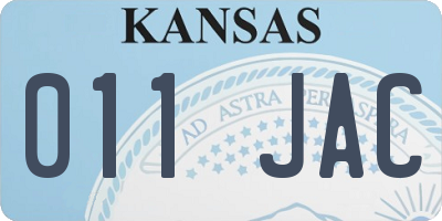KS license plate 011JAC