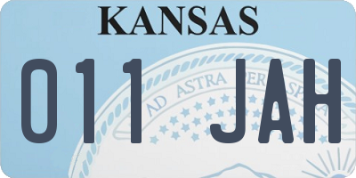 KS license plate 011JAH