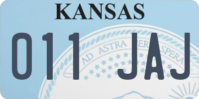 KS license plate 011JAJ