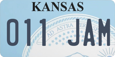 KS license plate 011JAM