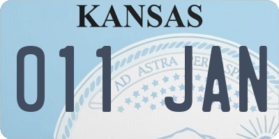 KS license plate 011JAN