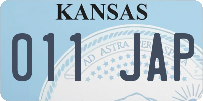 KS license plate 011JAP