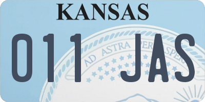 KS license plate 011JAS
