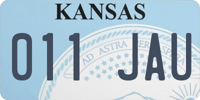 KS license plate 011JAU
