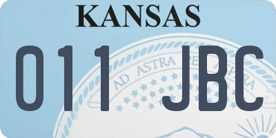 KS license plate 011JBC