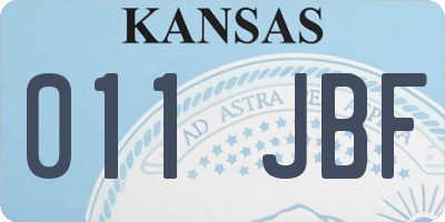 KS license plate 011JBF