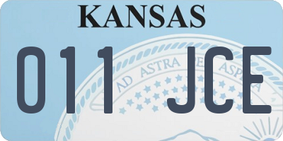 KS license plate 011JCE