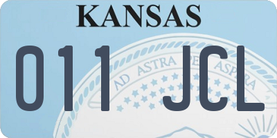 KS license plate 011JCL
