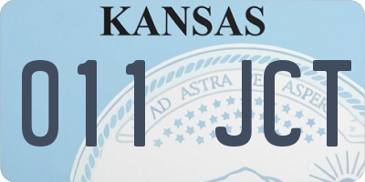 KS license plate 011JCT