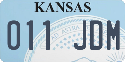 KS license plate 011JDM