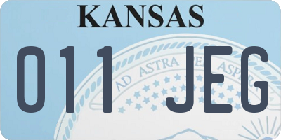 KS license plate 011JEG