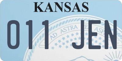 KS license plate 011JEN