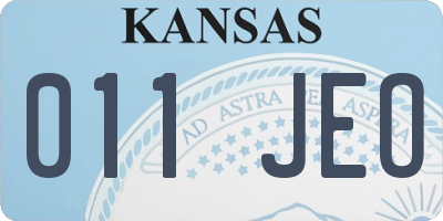 KS license plate 011JEO