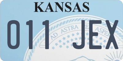 KS license plate 011JEX