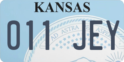 KS license plate 011JEY