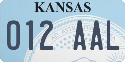 KS license plate 012AAL