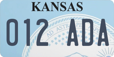 KS license plate 012ADA