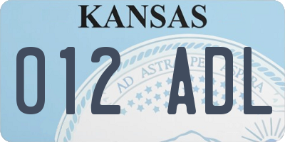 KS license plate 012ADL