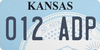 KS license plate 012ADP