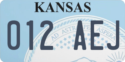 KS license plate 012AEJ