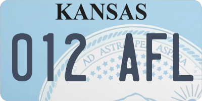 KS license plate 012AFL