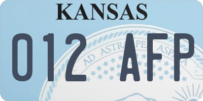 KS license plate 012AFP