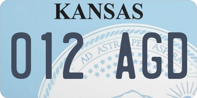 KS license plate 012AGD