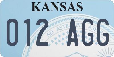 KS license plate 012AGG