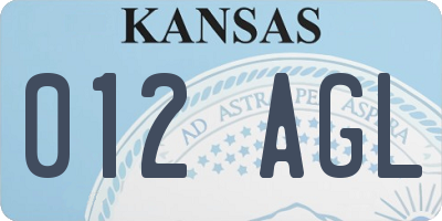KS license plate 012AGL