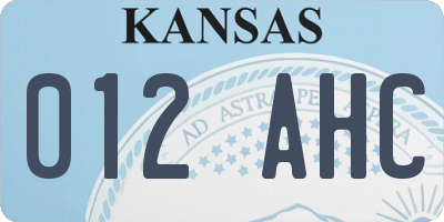 KS license plate 012AHC