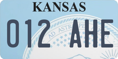 KS license plate 012AHE