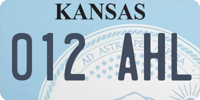 KS license plate 012AHL