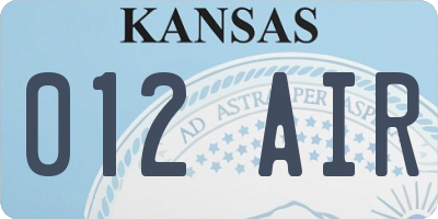 KS license plate 012AIR