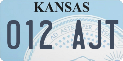 KS license plate 012AJT