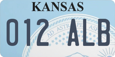 KS license plate 012ALB