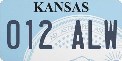 KS license plate 012ALW