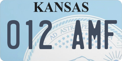 KS license plate 012AMF