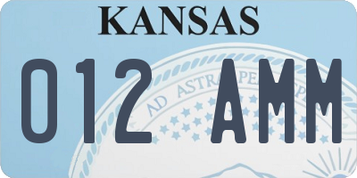 KS license plate 012AMM