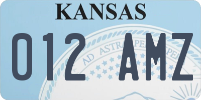KS license plate 012AMZ